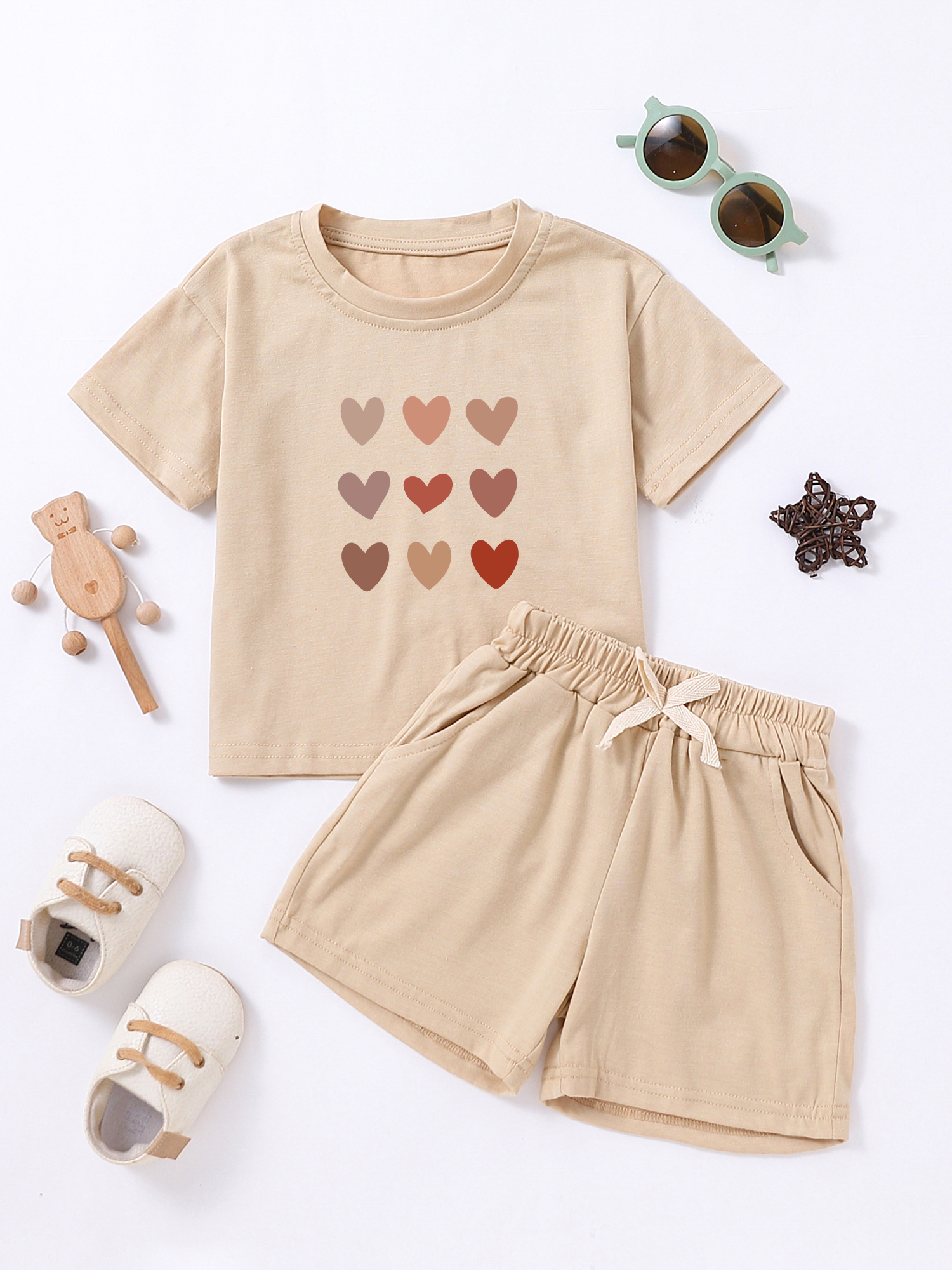 Summer Clothing Haul - Girls 2Pcs Sets Heart Print Summer