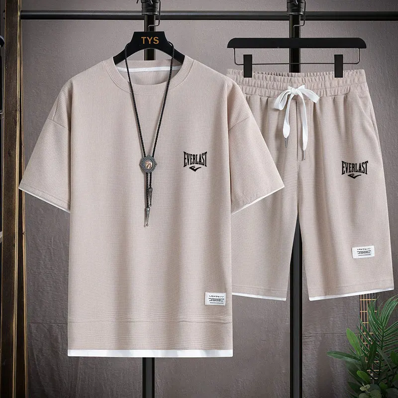 Summer Clothing Styles Men - 2026 Waffle Pattern 2 Piece Men