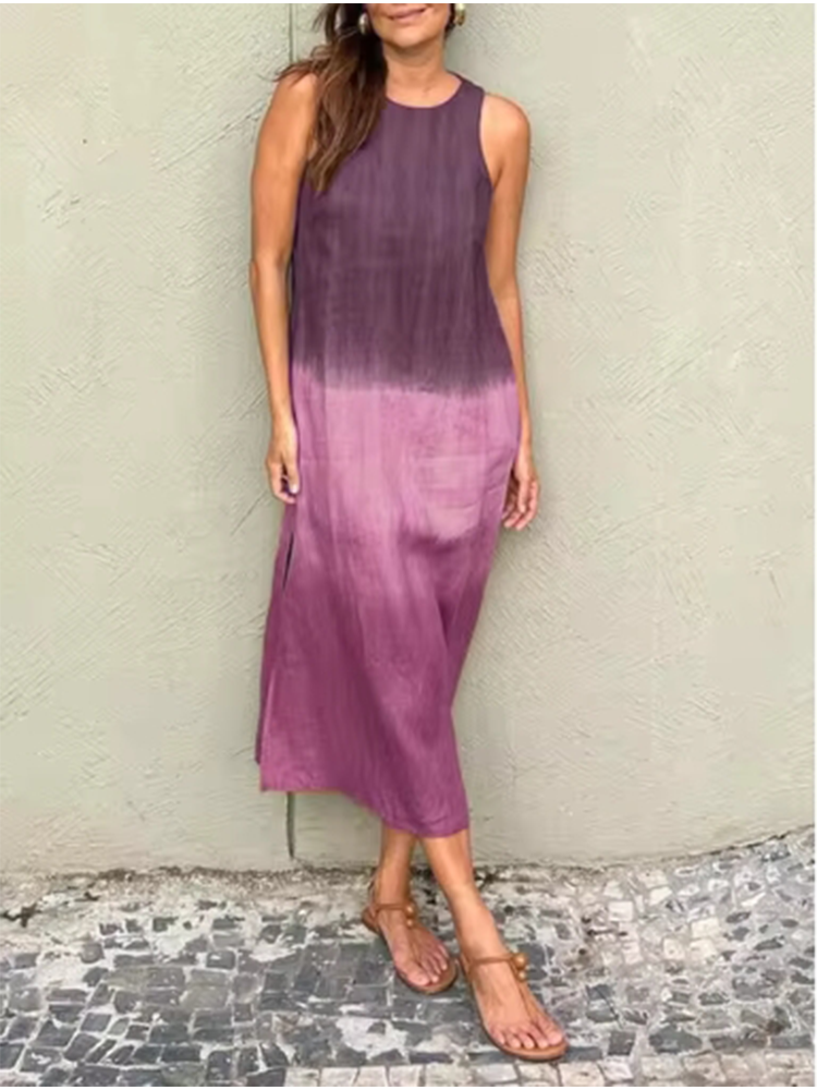 Zara Summer Clothing For Women - Elegant Gradient Dress Women's o Neck