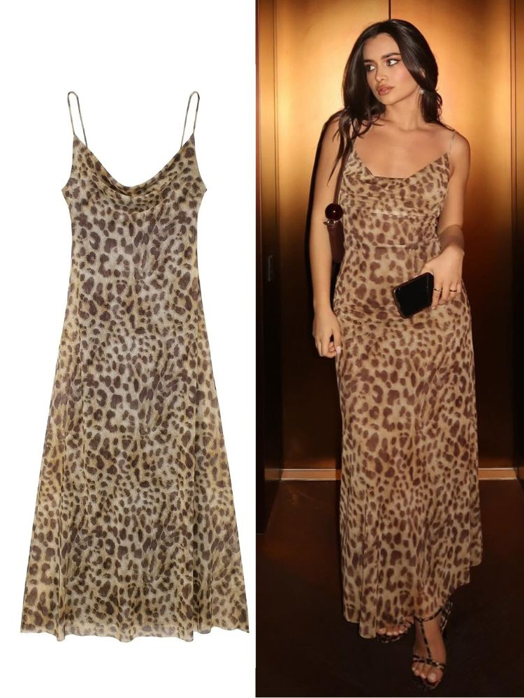 Zara Summer Clothing For Women - HH 2024 Women Summer Vintage Leopard