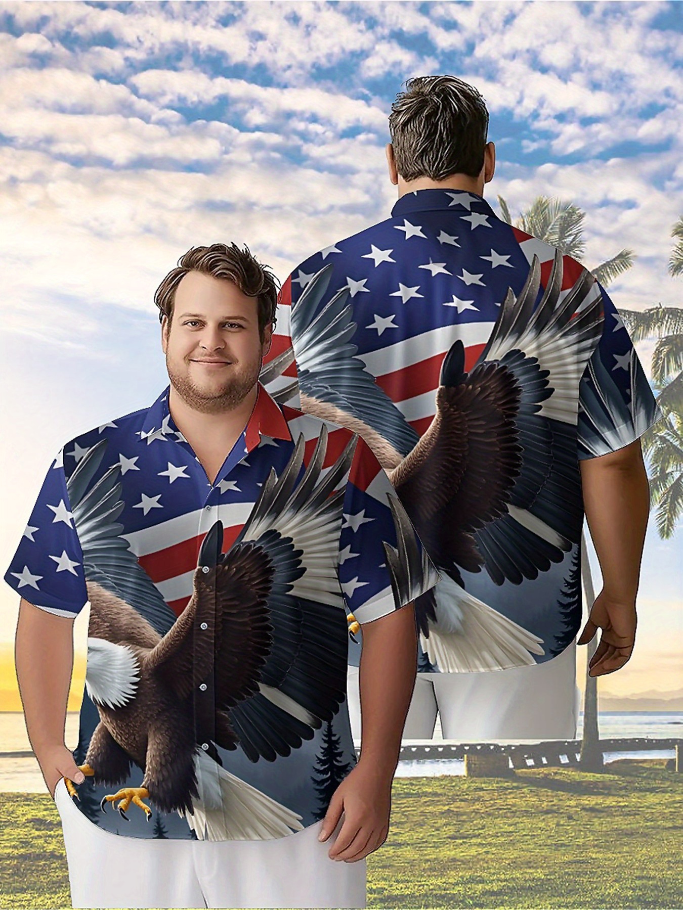 Summer Days Clothing - Men's Plus Size Hawaiian Shirts Independence