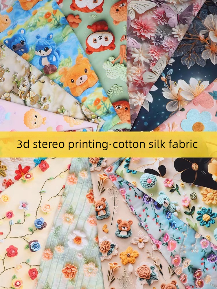 3D Printed Flower Rayon Fabric - đánh giá và giá Soft Summer Yellow Clothing