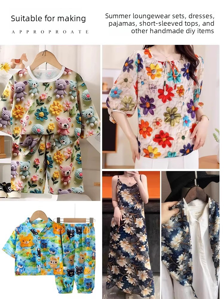 3D Printed Flower Rayon Fabric - đánh giá và giá Soft Summer Yellow Clothing