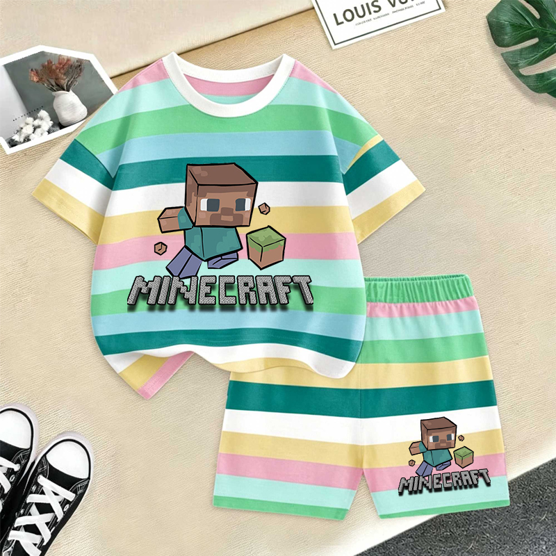 Minecrafted Girl boy Summer T  - đánh giá và giá Summer Clothing For Baby Boy