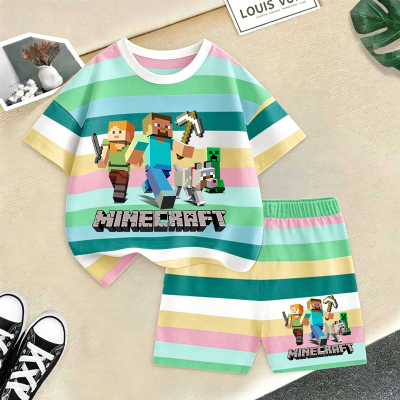 Minecrafted Girl boy Summer T  - đánh giá và giá Summer Clothing For Baby Boy