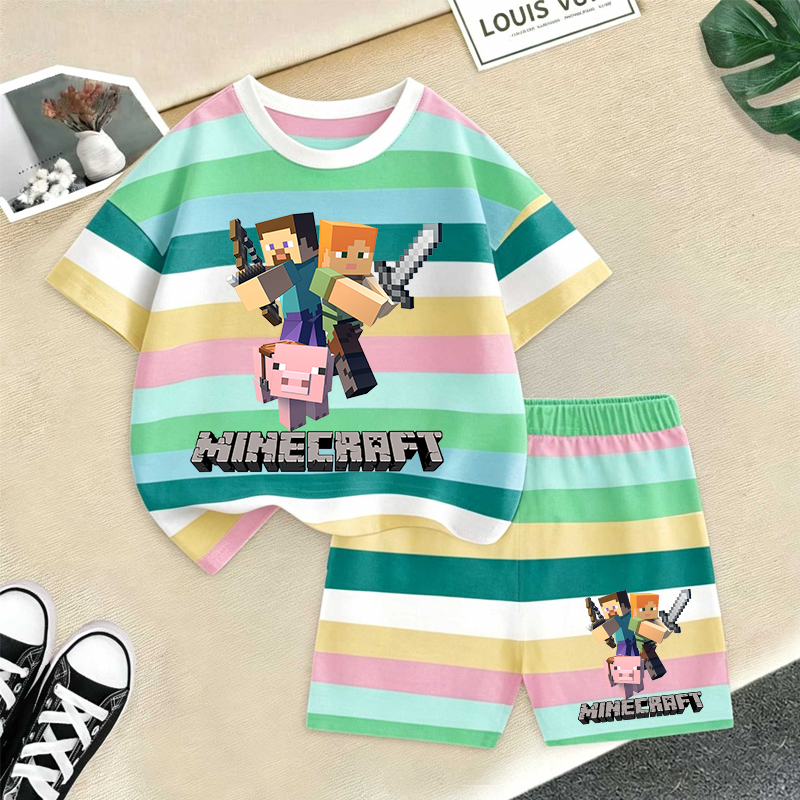 Minecrafted Girl boy Summer T  - đánh giá và giá Summer Clothing For Baby Boy