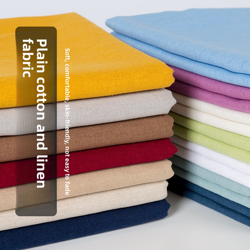 Plain Cotton Linen Fabric Soft - đánh giá và giá Soft Summer Yellow Clothing
