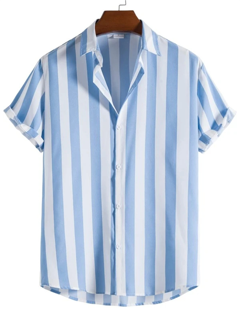 Men's Striped Casual Shirt Min - đánh giá và giá Summer Vacation Clothing Men