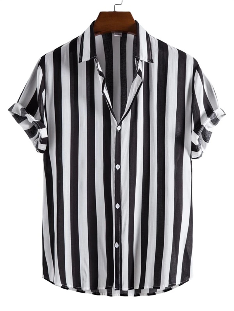 Men's Striped Casual Shirt Min - đánh giá và giá Summer Vacation Clothing Men