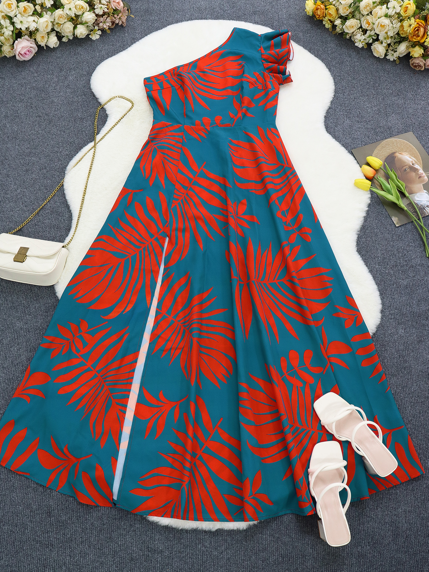 One Shoulder Tropical Print Ma - đánh giá và giá Zara Summer Clothing For Women