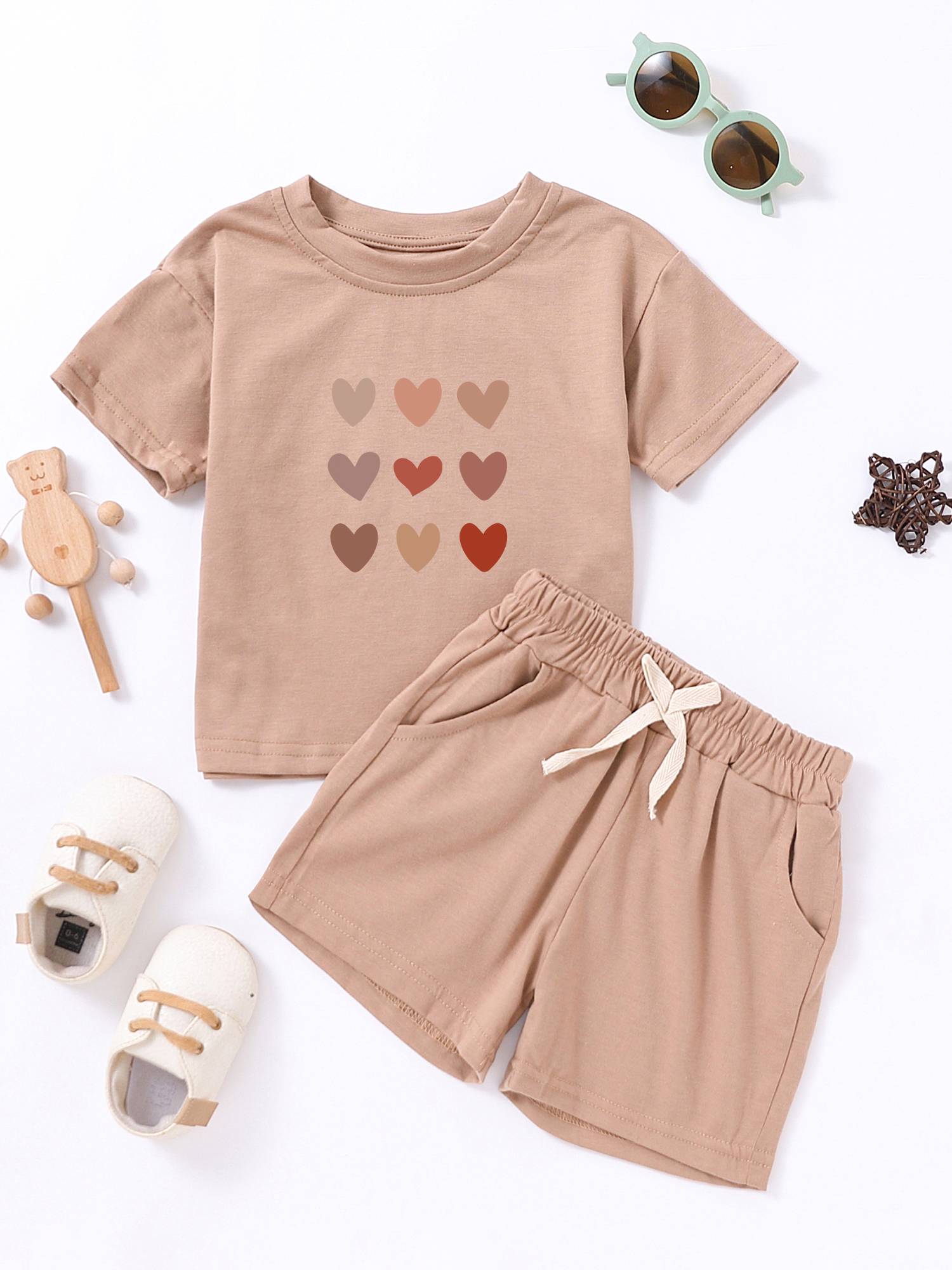 Girls 2Pcs Sets Heart Print Su - đánh giá và giá Summer Clothing Haul