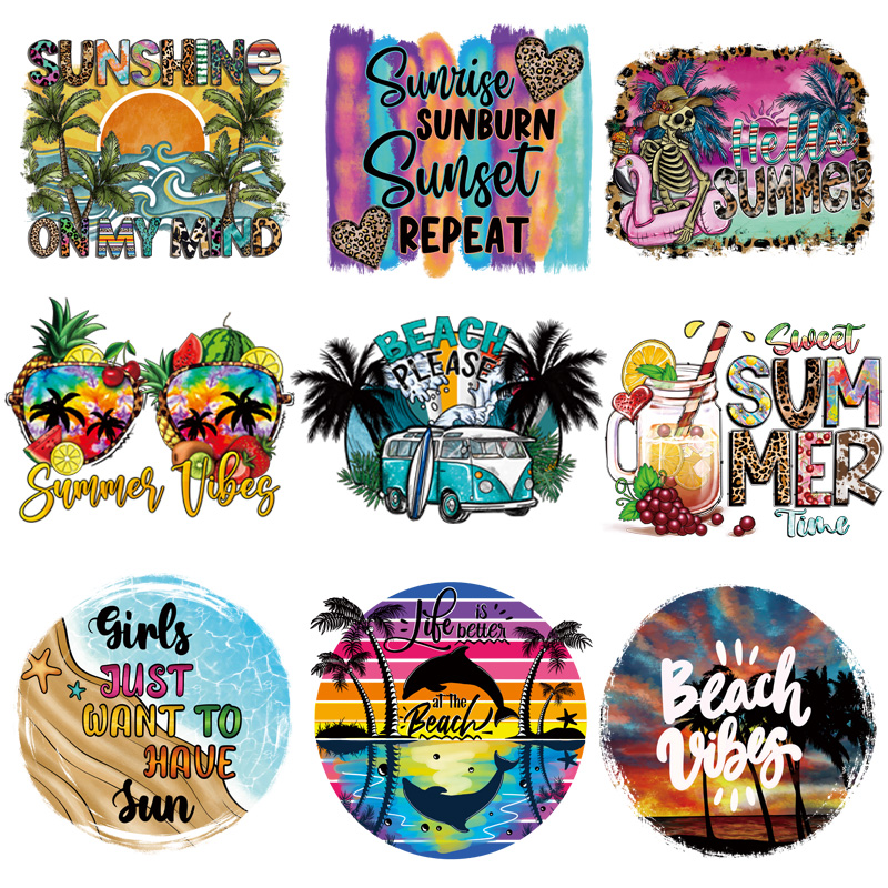 Summer Vibes Iron On Patches H - đánh giá và giá Summer Clothing Pictures