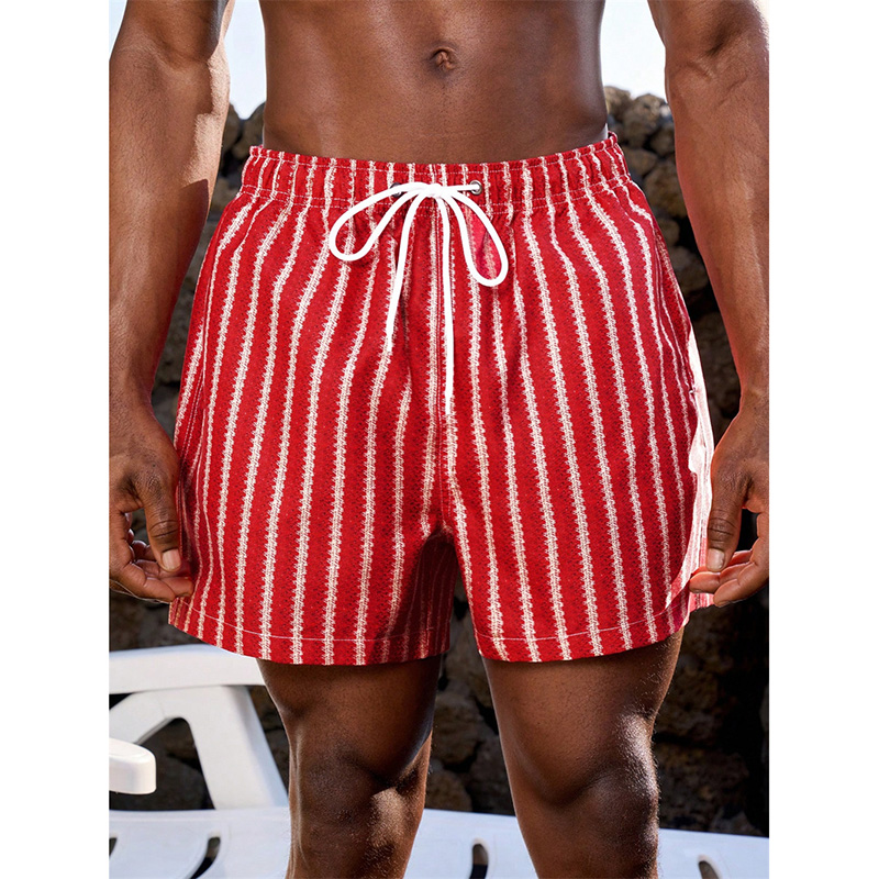 Thin Vertical Stripes Print Be - đánh giá và giá Summer Vacation Clothing Men