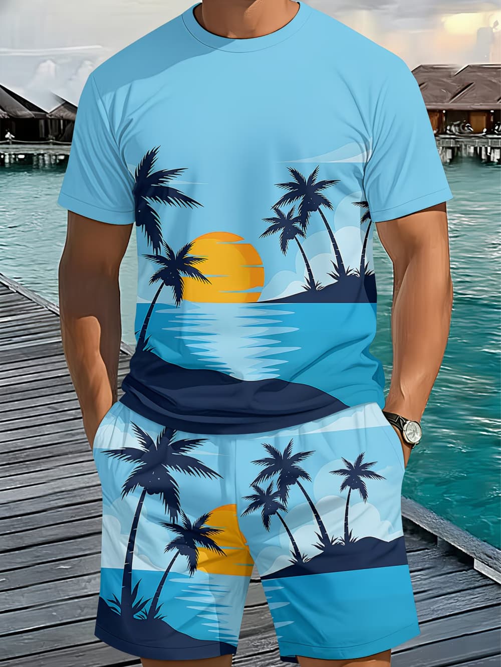 2026 Men's 2 Piece Set Hawaiia - đánh giá và giá Beach Shirt Hawaiian