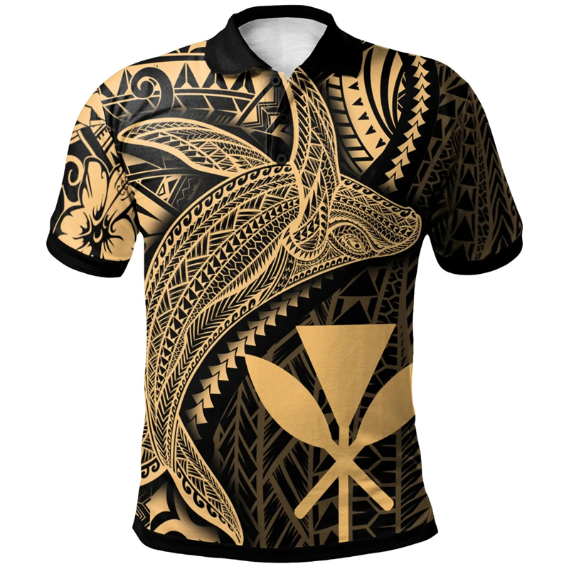 Hawaiian Whales Pattern Polo S - đánh giá và giá Summer Vacation Clothing Men