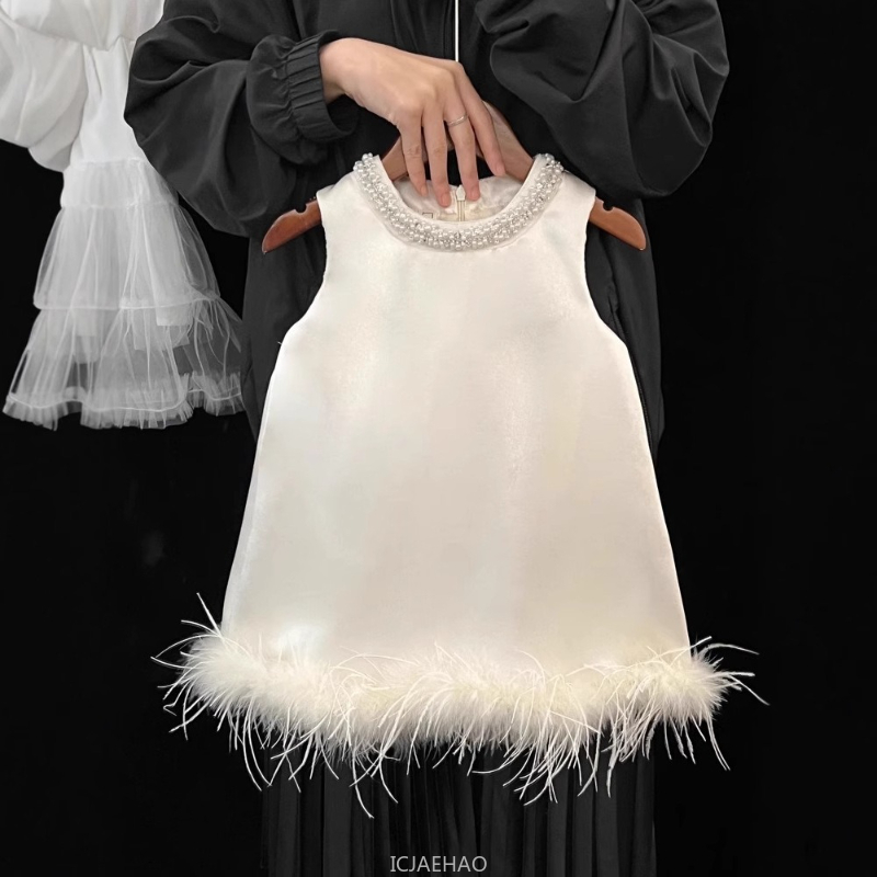 2025 New Girls Satin Feather P - đánh giá và giá Summer Clothing Baby