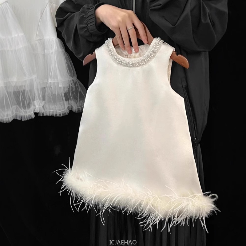 2025 New Girls Satin Feather P - đánh giá và giá Summer Clothing Baby