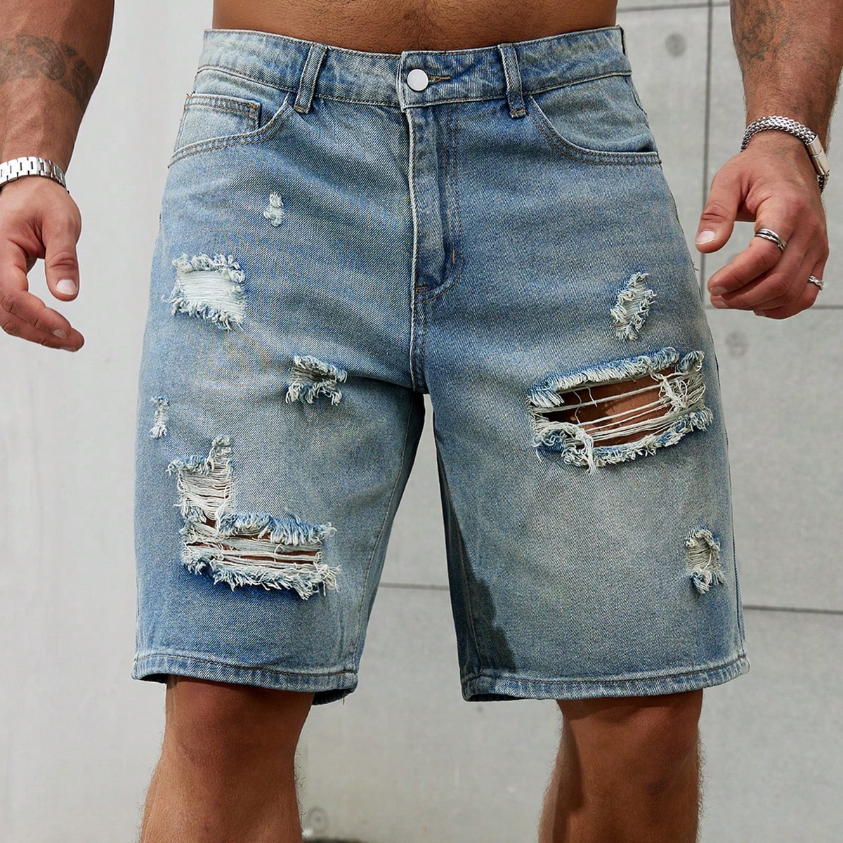New Fashion Mens Ripped Short  - đánh giá và giá Summer Clothing Brands