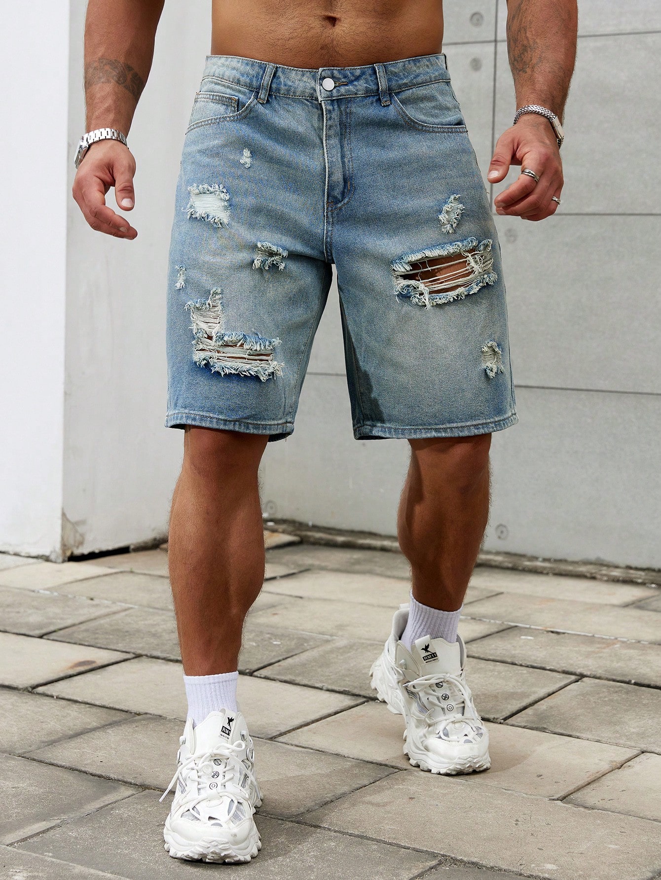 New Fashion Mens Ripped Short  - đánh giá và giá Summer Clothing Brands