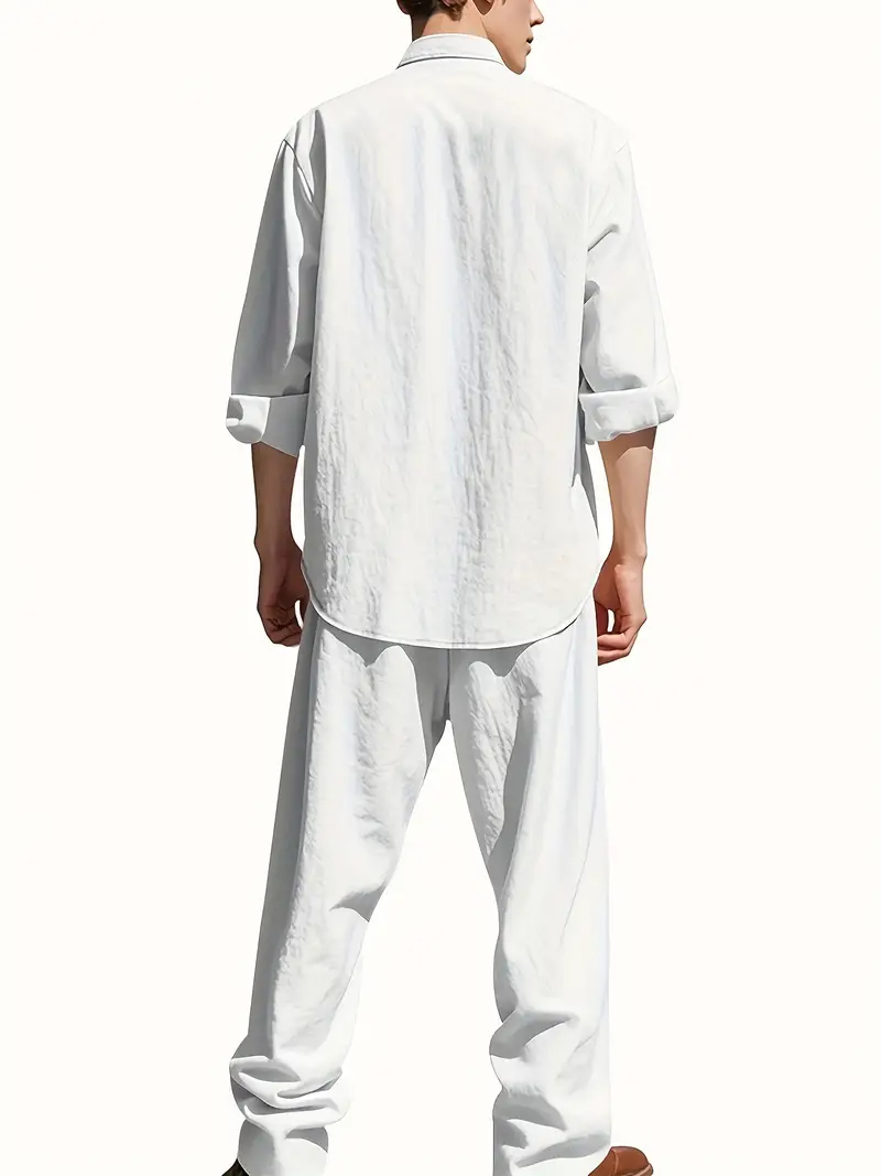 Men's White Linen Suit Set Lon - đánh giá và giá Summer Clothing Types