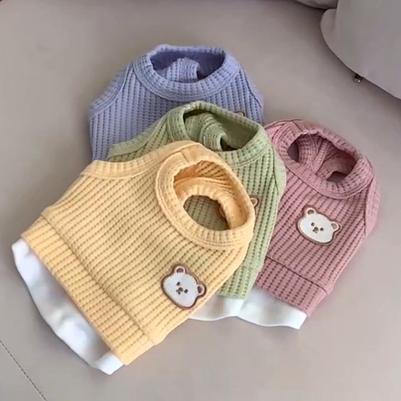 Yellow Waffle Pet Clothes Summ - đánh giá và giá Soft Summer Yellow Clothing