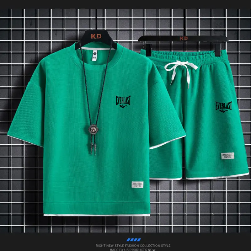 2026 Waffle Pattern 2 Piece Me - đánh giá và giá Summer Clothing Styles Men