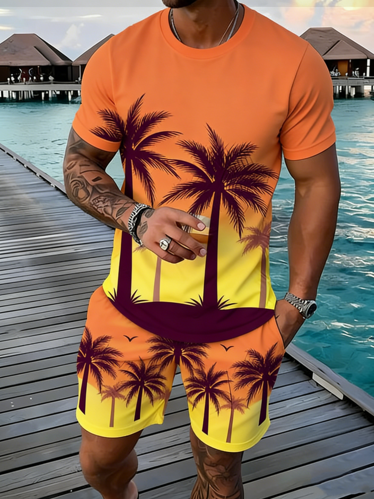 Popular Coconut Tree Printed T - đánh giá và giá Summer Vacation Clothing Men