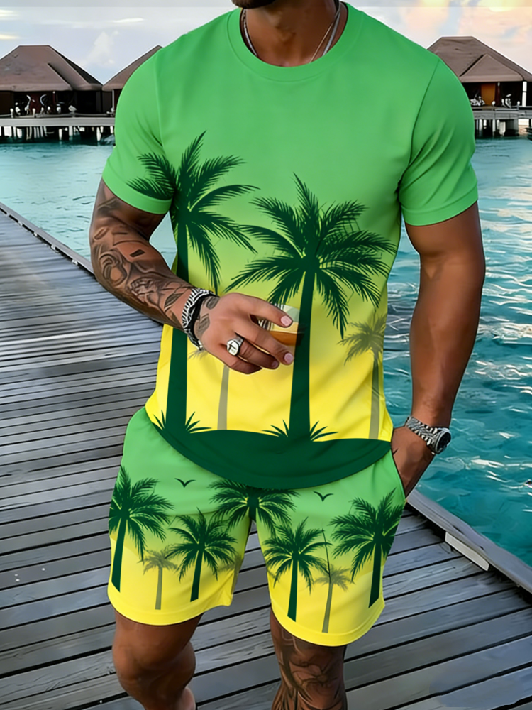 Popular Coconut Tree Printed T - đánh giá và giá Summer Vacation Clothing Men