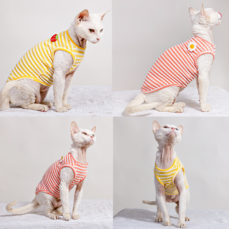 Summer T-Shirt for Sphynx Cat  - đánh giá và giá Soft Summer Yellow Clothing
