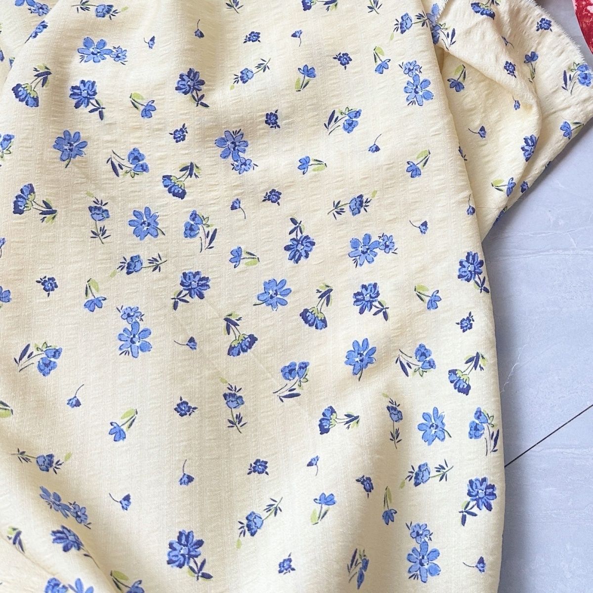 All Cotton Bubble Fabric Yello - đánh giá và giá Soft Summer Yellow Clothing