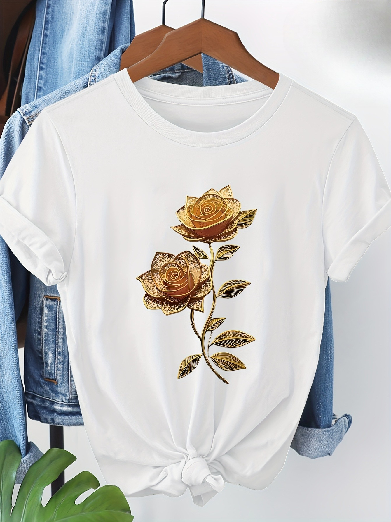 Women's Floral T-Shirt Golden  - đánh giá và giá Soft Summer Yellow Clothing