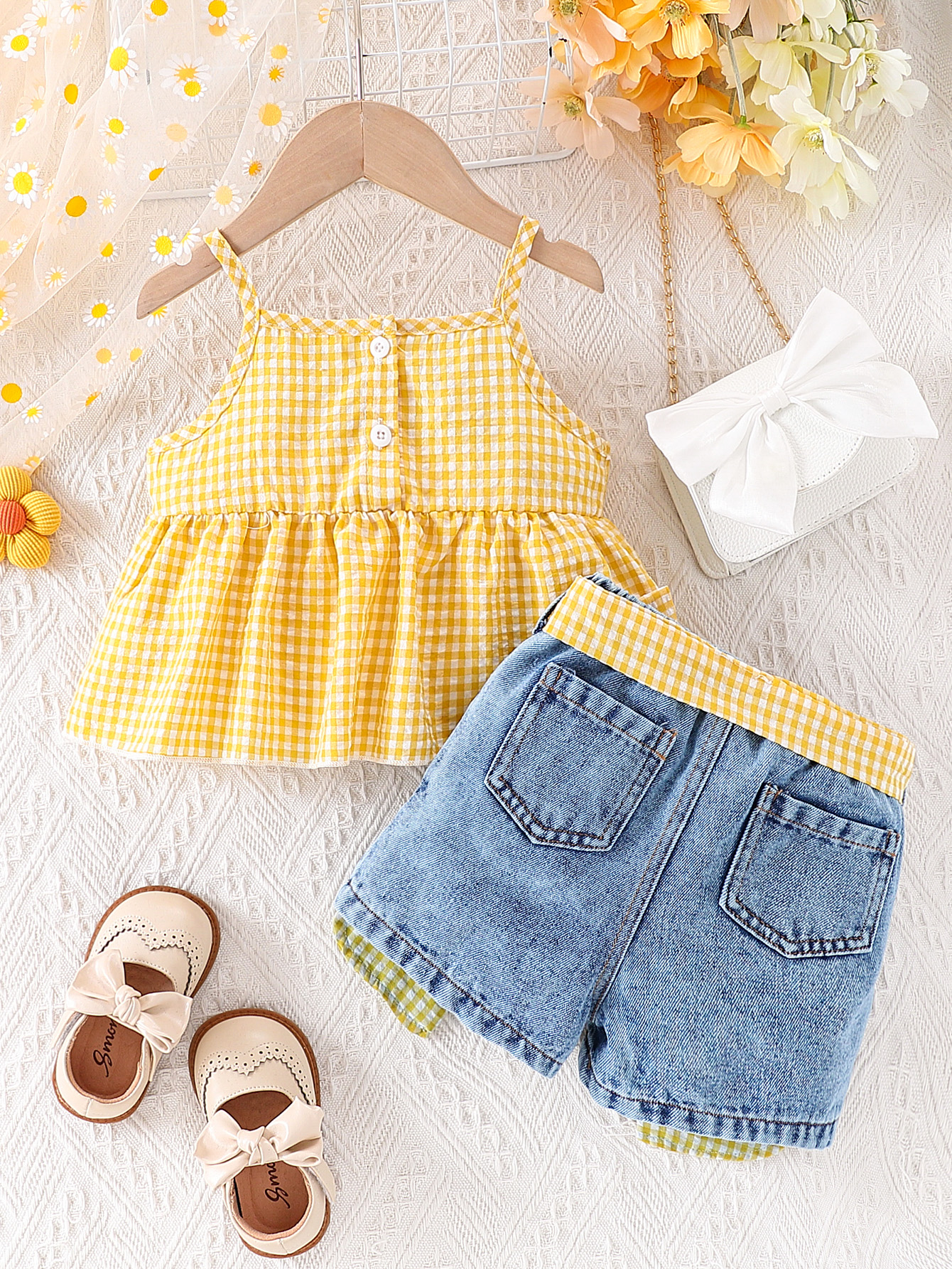 Summer Baby Girls Clothing Set - đánh giá và giá Soft Summer Yellow Clothing