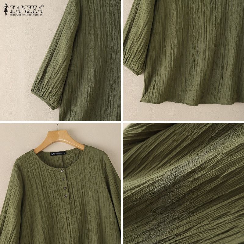 ZANZEA Woman Crinkled Texture  - đánh giá và giá Summer Days Clothing