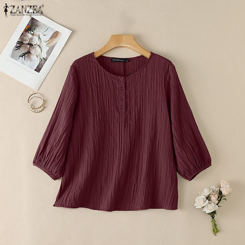ZANZEA Woman Crinkled Texture  - đánh giá và giá Summer Days Clothing
