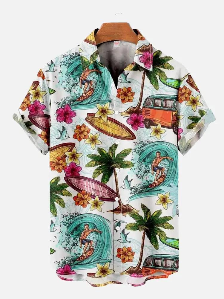 Hawaiian Coconut Tree Sunset P - đánh giá và giá Summer Vacation Clothing Men