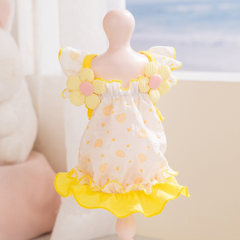 Yellow Love Dog Clothes Summer - đánh giá và giá Soft Summer Yellow Clothing