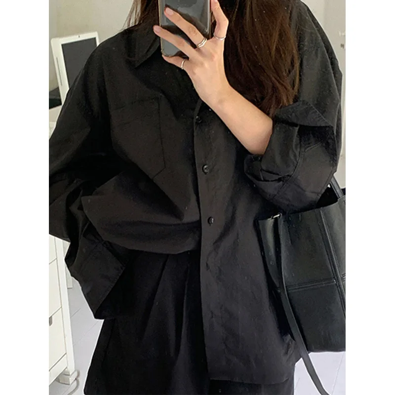 Spring Black Loose Shirt Tops  - đánh giá và giá Summer Clothing Trends For Women