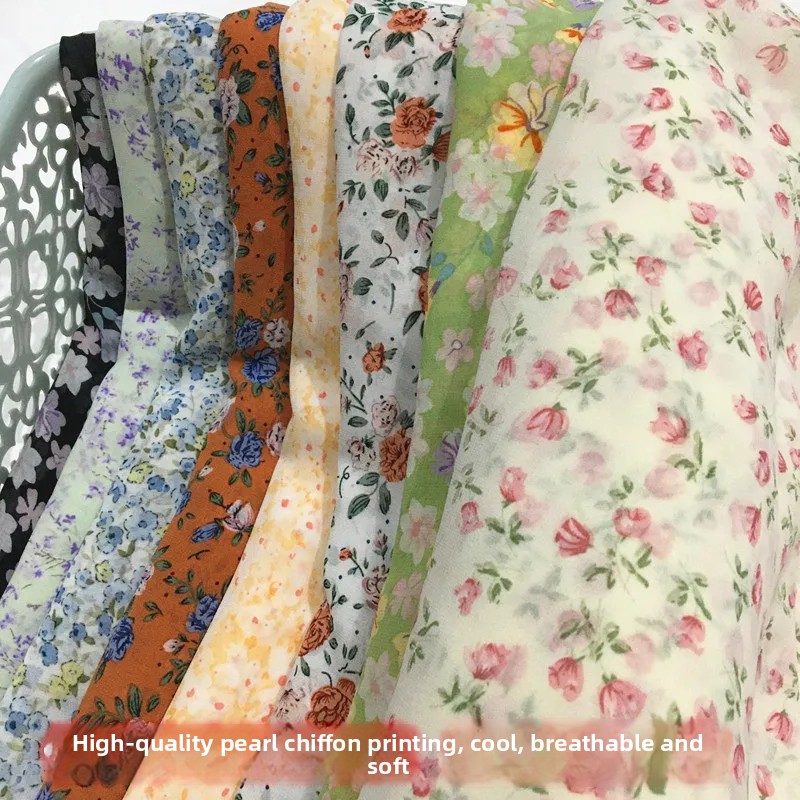Flower Chiffon Fabric By The M - đánh giá và giá Soft Summer Yellow Clothing