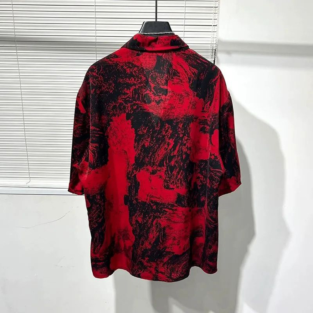 Mens Shirt Irregular Red Lands - đánh giá và giá Summer Vacation Clothing Men