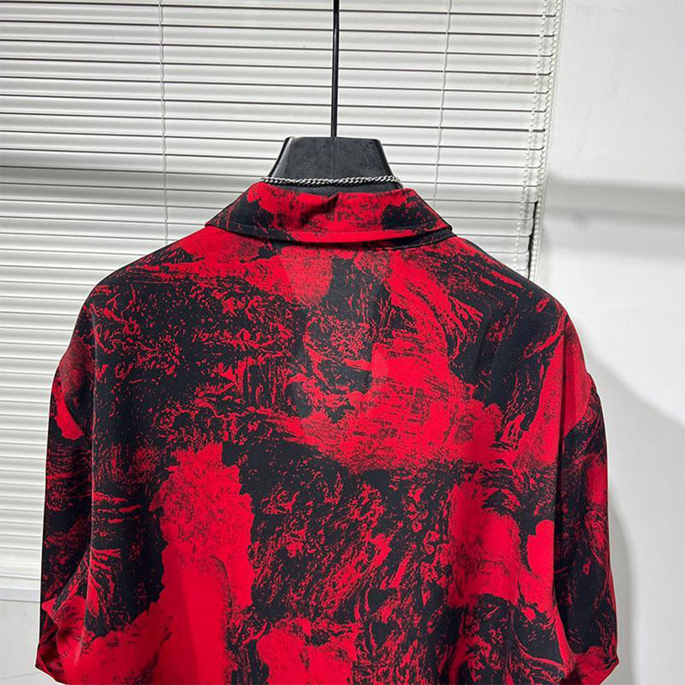 Mens Shirt Irregular Red Lands - đánh giá và giá Summer Vacation Clothing Men