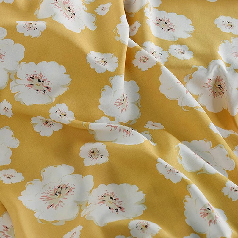 White Floral Printed on Lovely - đánh giá và giá Soft Summer Yellow Clothing